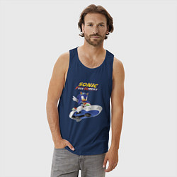 Майка мужская хлопок Sonic Free Riders Hedgehog Racer, цвет: тёмно-синий — фото 2
