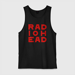 Майка мужская хлопок Radiohead большое красное лого, цвет: черный