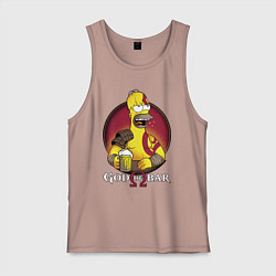 Майка мужская хлопок Homer god of bar, цвет: пыльно-розовый