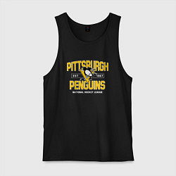Майка мужская хлопок Pittsburgh Penguins Питтсбург Пингвинз, цвет: черный
