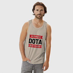 Майка мужская хлопок Dota: таблички Ultimate и Best Player, цвет: миндальный — фото 2
