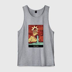 Майка мужская хлопок Звезда карта Таро The Star Tarot Card, цвет: меланж