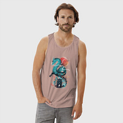 Майка мужская хлопок История Тихоро и Хаку, цвет: пыльно-розовый — фото 2