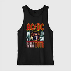 Майка мужская хлопок ACDC HIGHWAY TO HELL TOUR, цвет: черный