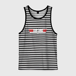 Майка мужская хлопок Лучший папа - top dad, цвет: черная тельняшка