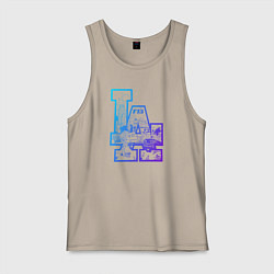 Майка мужская хлопок Los angeles lakers баскетбол, цвет: миндальный