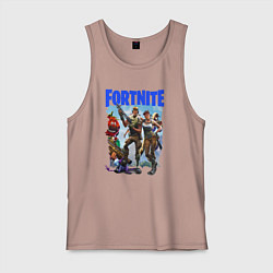 Майка мужская хлопок FORTNITE ПЕРСОНАЖИ ИГРЫ, цвет: пыльно-розовый