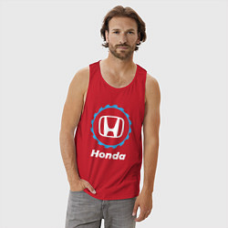 Майка мужская хлопок Honda в стиле Top Gear, цвет: красный — фото 2