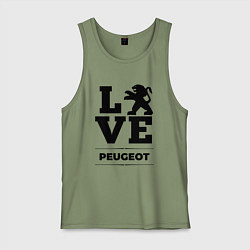 Майка мужская хлопок Peugeot Love Classic, цвет: авокадо