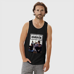 Майка мужская хлопок Рок-группа OASIS, цвет: черный — фото 2