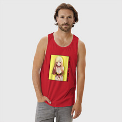 Майка мужская хлопок Фарфоровая кукла влюбилась - Марин, цвет: красный — фото 2