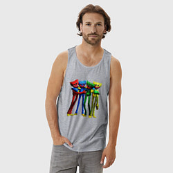 Майка мужская хлопок GAME POPPY PLAYTIME Mini Huggies, цвет: меланж — фото 2