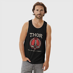 Майка мужская хлопок Thor strenght of Asgard, цвет: черный — фото 2