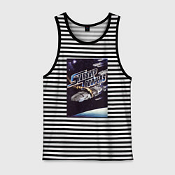 Майка мужская хлопок Starship Troopers Terran Command, цвет: черная тельняшка