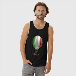 Майка мужская хлопок 3d aerostat Italy flag, цвет: черный — фото 2