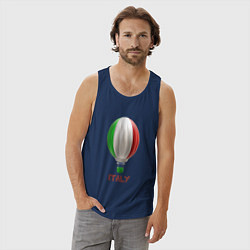 Майка мужская хлопок 3d aerostat Italy flag, цвет: тёмно-синий — фото 2