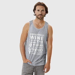 Майка мужская хлопок Чжун Ли Цитата OSMANTHUS WINE Genshin Impact, цвет: меланж — фото 2