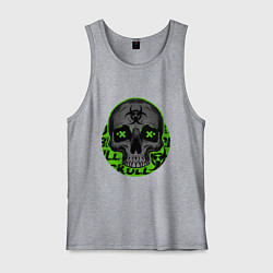 Майка мужская хлопок SKULL TOXIC, цвет: меланж