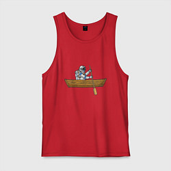 Мужская майка Космонавт в лодке