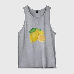 Майка мужская хлопок Сочные лимоны, цвет: меланж