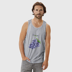 Майка мужская хлопок Grape виноград, цвет: меланж — фото 2