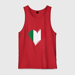 Майка мужская хлопок Сердце - Италия, цвет: красный
