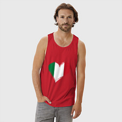 Майка мужская хлопок Сердце - Италия, цвет: красный — фото 2