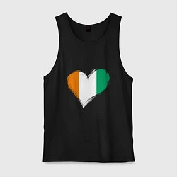 Майка мужская хлопок Сердце - Ирландия, цвет: черный