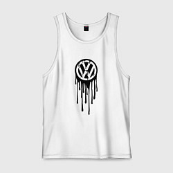 Майка мужская хлопок Volkswagen - art logo, цвет: белый