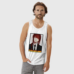 Майка мужская хлопок Демон контроля - Chainsaw man, цвет: белый — фото 2