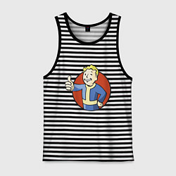 Майка мужская хлопок Vault boy like, цвет: черная тельняшка
