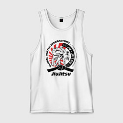 Майка мужская хлопок Джиу-джитсу Jiujitsu emblem, цвет: белый