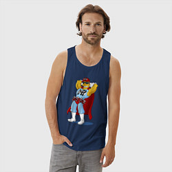 Майка мужская хлопок Duffman - Simpsons, цвет: тёмно-синий — фото 2
