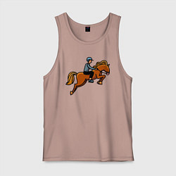 Майка мужская хлопок Наездник на лошади, цвет: пыльно-розовый