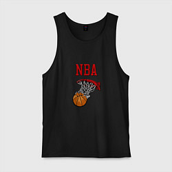 Майка мужская хлопок Basketball - NBA logo, цвет: черный