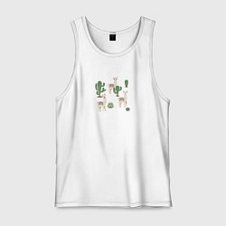 Мужская майка Три ламы среди кактусов гуляют