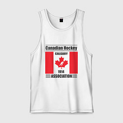 Майка мужская хлопок Федерация хоккея Канады, цвет: белый