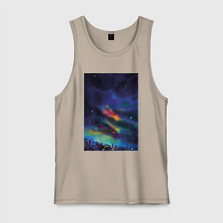 Майка мужская хлопок Звездная рапсодия, цвет: миндальный