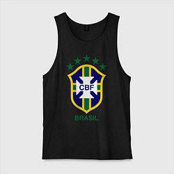 Майка мужская хлопок Brasil CBF, цвет: черный