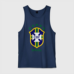Майка мужская хлопок Brasil CBF, цвет: тёмно-синий