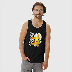 Майка мужская хлопок Funko pop Pikachu, цвет: черный — фото 2