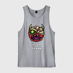 Майка мужская хлопок Geometry Dash hard demon, цвет: меланж