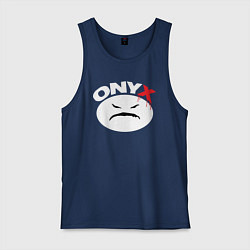 Майка мужская хлопок Onyx logo white, цвет: тёмно-синий