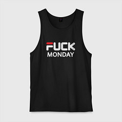 Майка мужская хлопок Fuck monday, fila, anti-brand, цвет: черный