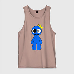 Майка мужская хлопок Радужные друзья Синий улыбается, цвет: пыльно-розовый