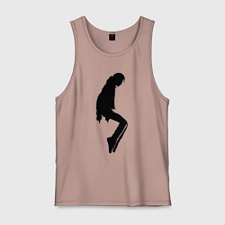 Майка мужская хлопок Силуэт Майкла Джексона - Minimalism, цвет: пыльно-розовый