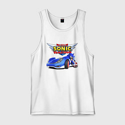 Майка мужская хлопок Team Sonic racing - hedgehog, цвет: белый