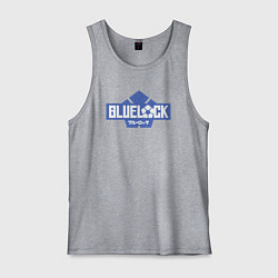 Майка мужская хлопок Logo Blue Lock, цвет: меланж