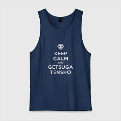 Майка мужская хлопок Keep calm and getsuga tenshou, цвет: тёмно-синий