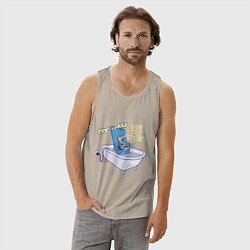 Майка мужская хлопок Lumpy - high voltage, цвет: миндальный — фото 2